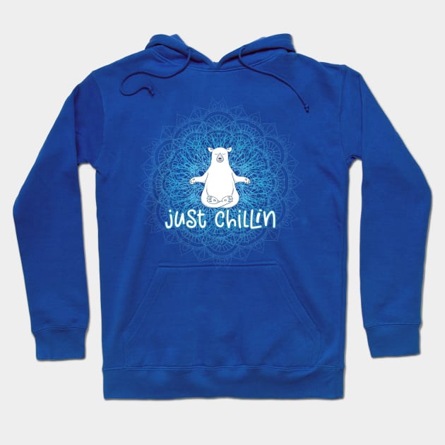 Just Chillin Polar Bear Mandala Hoodie by Jitterfly